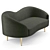 Ritz Velvet Loveseat: Elegant and Versatile 3D model small image 3