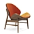 Modern Orange Lounge Chair | Vintage Design 3D model small image 4