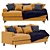 Elegant Joules Velvet Sofa 3D model small image 1