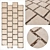 Square White Pebble Paving Slabs - Smooth Geometry, High-Resolution Texture 3D model small image 1