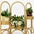 Wooden Stand Decorative Plant 3D model small image 2