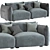 Elegant Dion 3 Seater Sofa 3D model small image 8