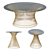 Elegant Gold Platner Dining Table 3D model small image 1