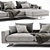 Elegant Flexform Campiello Chaise Longue Sofa 3D model small image 2