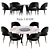 Modern 6-Piece Dining Set 3D model small image 1