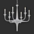 Elegant Albion 6-Light Chandelier 3D model small image 1