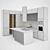 Modern Kitchen Set with Gas Hob, Sink, Oven, and Hood 3D model small image 5