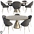 Contemporary Cling Dining Set 3D model small image 1