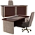 Elegant Richmond Office Desk 3D model small image 1