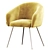 Luxury Velvet Gold Legs Chair 3D model small image 1