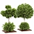 Garden Oasis Bush & Tree Set 3D model small image 1