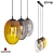 FROTO 3 Pendant Lamp - Metal and Colored Glass 3D model small image 1
