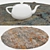 6-Piece Round Carpet Set with Varying Textures 3D model small image 3