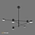 Kink Light Loft Chandelier: Black Metal, Adjustable Height, LED Lighting 3D model small image 1