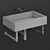 Modern Milano Wall-Mounted Sink 3D model small image 2