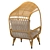 Molly Outdoor Basket Chair: Handmade Wicker & Metal Frame 3D model small image 3