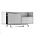 Modern Walnut & White Buffet 3D model small image 3