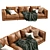 Luxury Flexform Leather Sofa LUCIEN 3D model small image 2