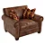Silverado Caramel Brown Leather Chair 3D model small image 1