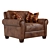 Silverado Caramel Brown Leather Chair 3D model small image 2
