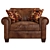 Silverado Caramel Brown Leather Chair 3D model small image 3