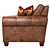Silverado Caramel Brown Leather Chair 3D model small image 4
