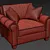 Silverado Caramel Brown Leather Chair 3D model small image 5