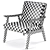 Elegant Linen Mid Century Chair 3D model small image 4