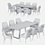 Velvet Elowen Chair and Malulani Dining Table Set 3D model small image 4