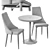 Elegant Largo Dining Chair & Dorian Table Set 3D model small image 5