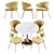 Elegant Kinley Dining Chair Set 3D model small image 4