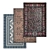 Luxury Textured Carpets Set 3D model small image 1