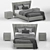 Knox Upholstered Fabric Bed Set 3D model small image 4