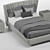 Knox Upholstered Fabric Bed Set 3D model small image 6