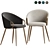 Elegant Velvet Dining Chair 3D model small image 3