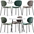 Sleek Ines Dining Chair Set 3D model small image 1