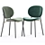 Sleek Ines Dining Chair Set 3D model small image 2