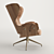 Stylish Walnut Plywood Lounge Chair 3D model small image 2