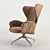 Stylish Walnut Plywood Lounge Chair 3D model small image 5