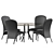 Sleek Black Dining Set with Round Table & 4 Chairs 3D model small image 1