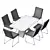 Modern Dining Set: Contemporary Tables & Chairs 3D model small image 5