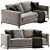 Elegant Minotti Andersen 2-Seater Sofa 3D model small image 1