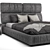 Modern Gray Bed: 3DSMAX, FBX, OBJ 3D model small image 3