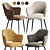 Eva Carver Dining Chair: Luxurious Velvet Seating 3D model small image 1