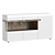 Modern White Glass Door Chest of Drawers 3D model small image 1