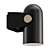 Sleek Black Bullet Wall Light 3D model small image 1