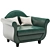 Luxurious Leather Brooks Brothers Armchair 3D model small image 4