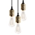 Industrial Brass Edison Pendant Light 3D model small image 1