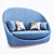 Luxurious Velvet Curved Sofa 3D model small image 3