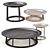 Obi Coffee & Side Table Set: Elegant Asian-inspired Design 3D model small image 1